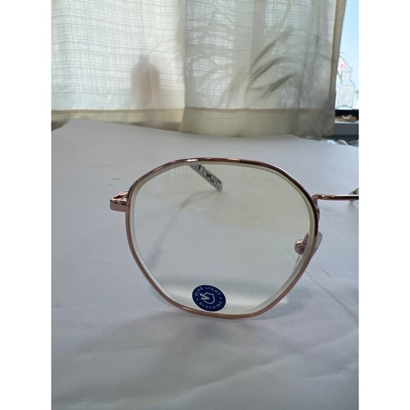 Life Is Good Round Blue Light Blocking Reading Glasses +2.25 Rose Gold Frame - Picture 6 of 9